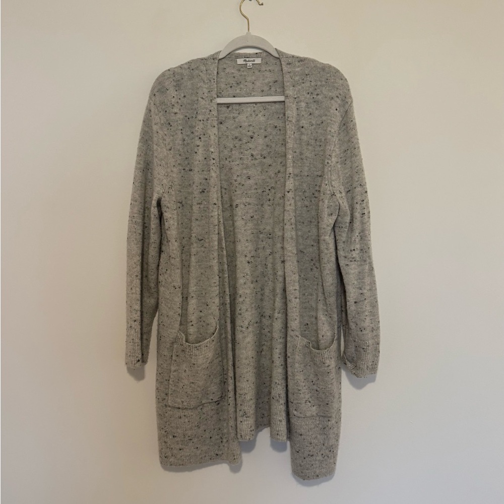 Madewell Gray Cardigan Sweater Longline Open Front